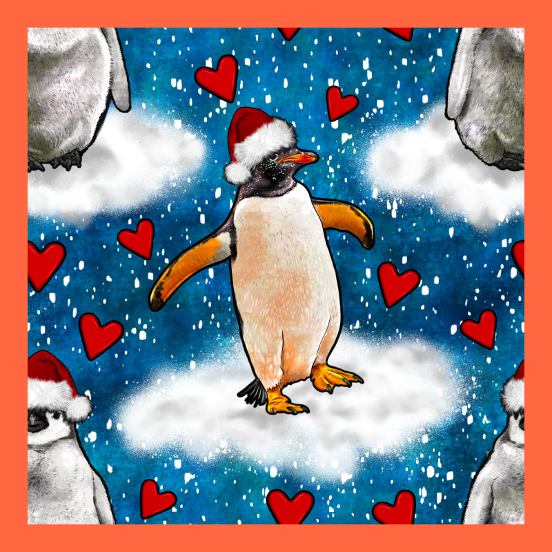Christmas Penguin And Heart Seamless Pattern Premium Hoodie by BundleAndBundleShop | Teevron