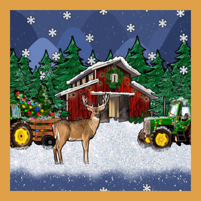 Christmas Town And Farm Tractor Seamless Pattern Premium Hoodie by BundleAndBundleShop | Teevron