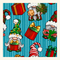 Christmas Gnomes And Gift Box Seamless Pattern Premium Hoodie | Teevron