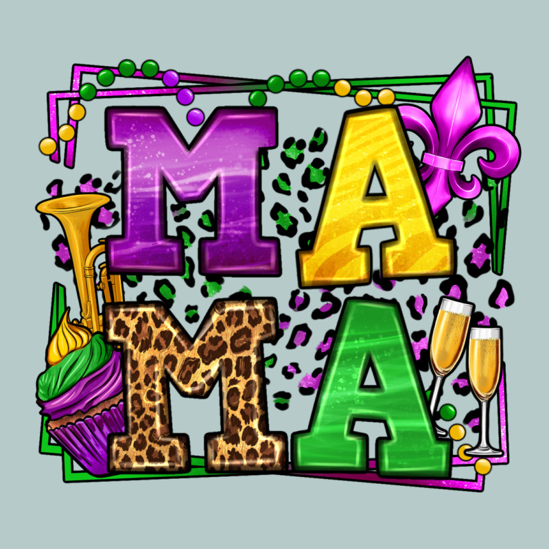 Mardi Gras Leopard Frame Mama Mother's Day Heavy Core Tee by LillyAllenDesigns | Teevron