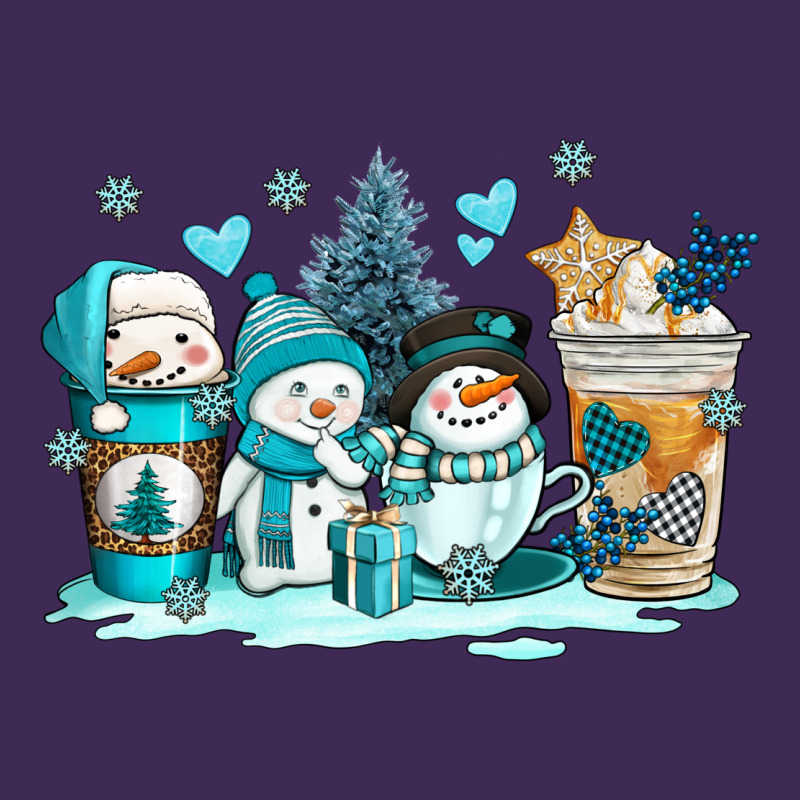 Winter Snowman Coffee Cups Premium Hoodie by AdoDesignShop | Teevron
