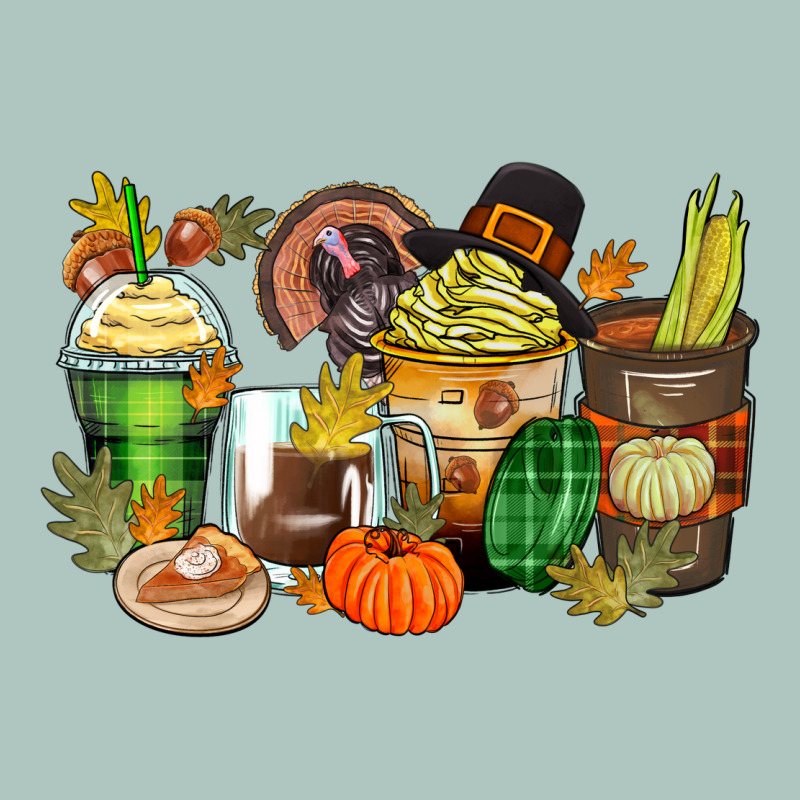 Thanksgiving Coffee Cups Premium Sweatshirt by Zillion Design Studio | Teevron