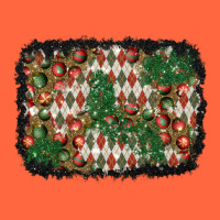 Christmas Ornament And Diamond Plaid  Background Premium Hoodie | Teevron