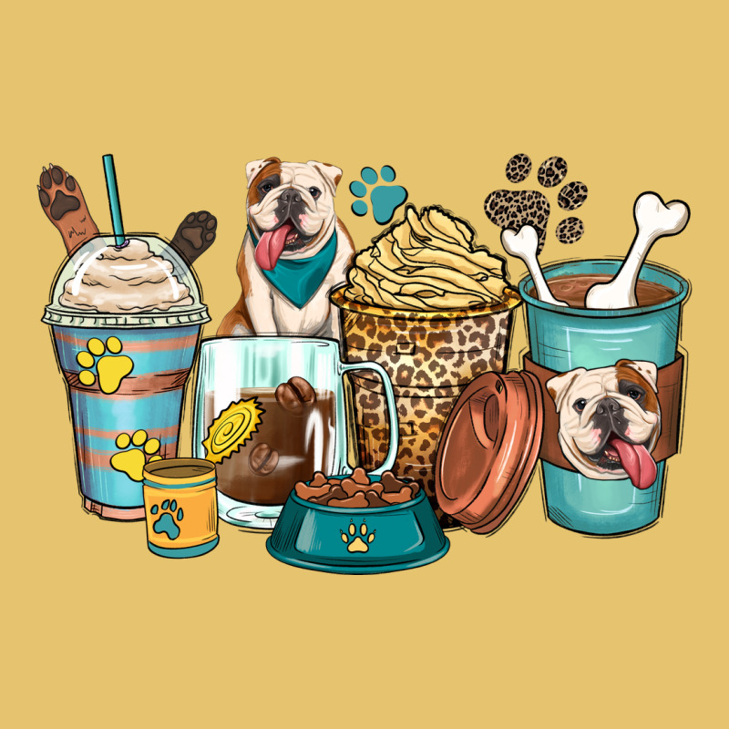 English Bulldog Coffee Cups Premium Sweatshirt by Zillion Design Studio | Teevron