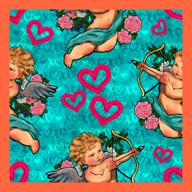 Valentines Day Cupid And Neon Heart Seamless Pattern Premium Hoodie by BundleAndBundleShop | Teevron