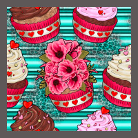 Valentines Day Flower Cupcakes And Serape Seamless Pattern Premium Hoodie | Teevron