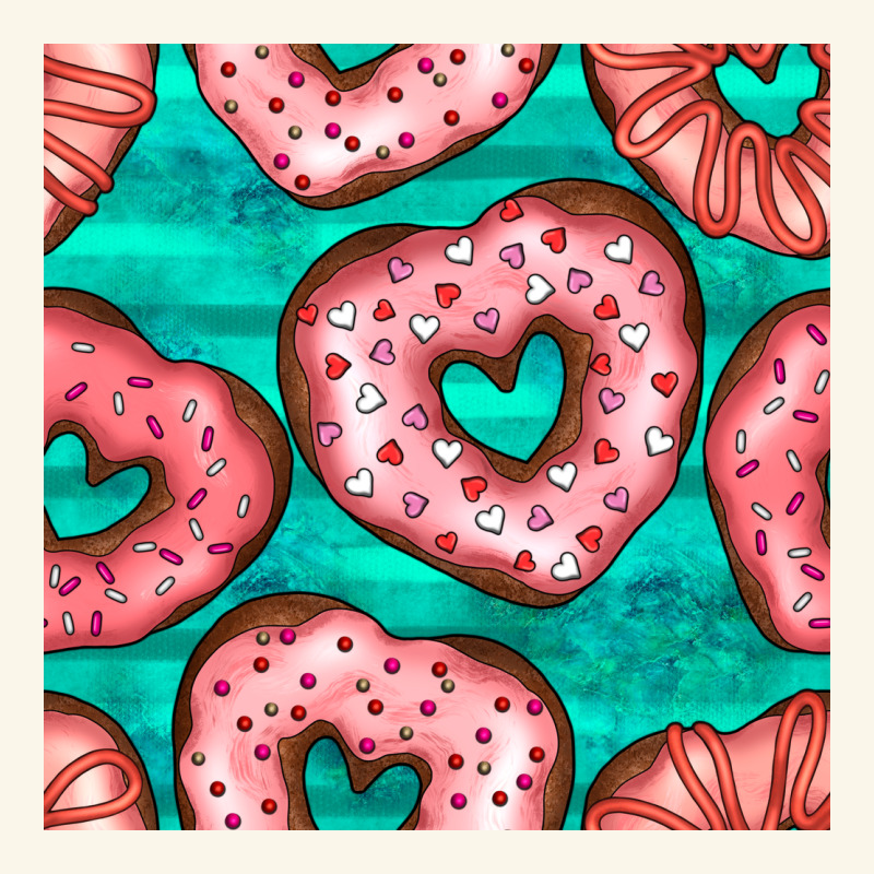 Valentines Day Heart Donuts Seamless Pattern Premium Hoodie by BundleAndBundleShop | Teevron