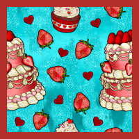 Valentines Day Cake And Strawberries Seamless Pattern Premium Hoodie | Teevron
