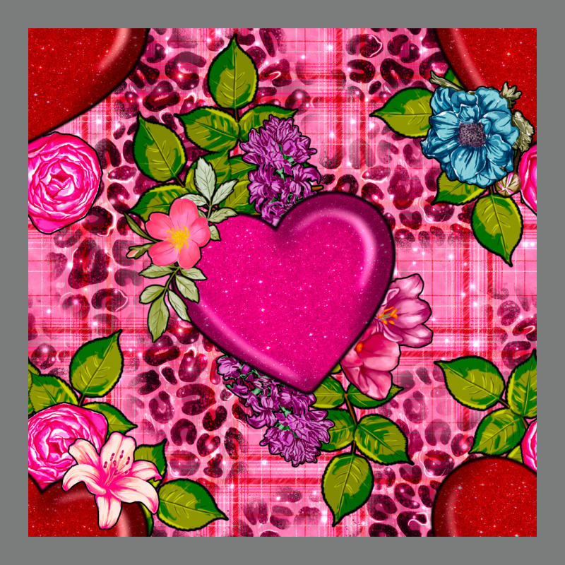 Valentines Day Flower Heart With Leopard Seamless Pattern Premium Hoodie by BundleAndBundleShop | Teevron
