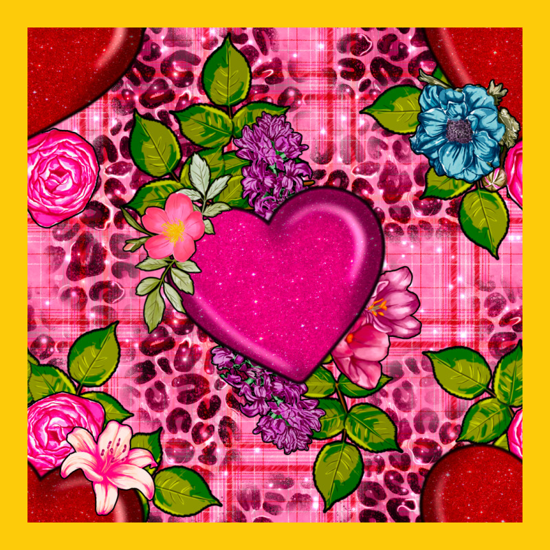 Valentines Day Flower Heart With Leopard Seamless Pattern Premium Hoodie by BundleAndBundleShop | Teevron