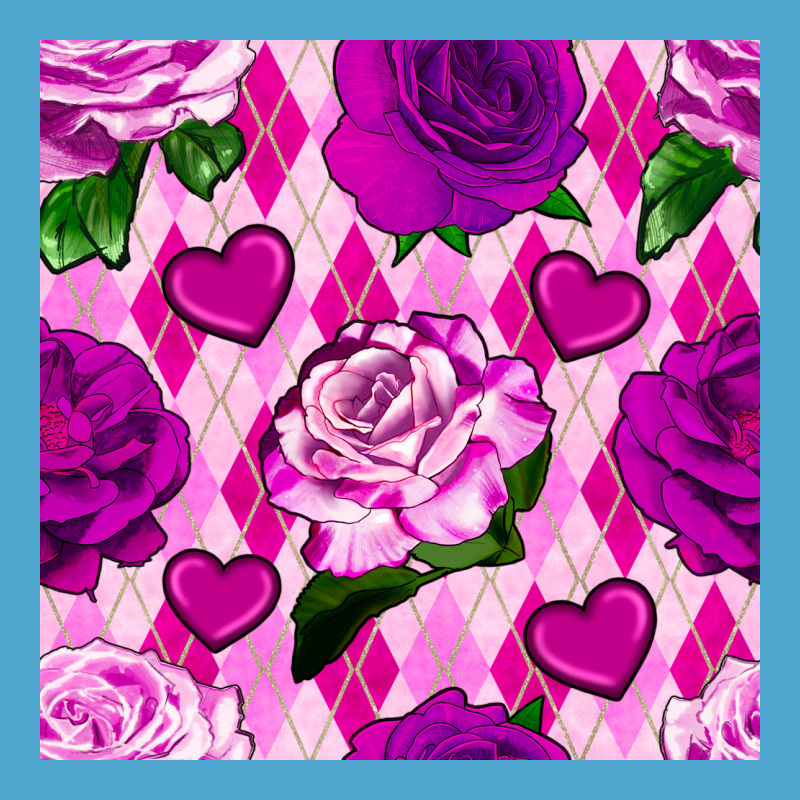 Valentines Day Roses And Diamond Plaid Seamless Pattern Premium Hoodie by BundleAndBundleShop | Teevron