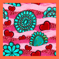 Valentines Day Turquoise Gemstone  And Hearts Premium Hoodie | Teevron