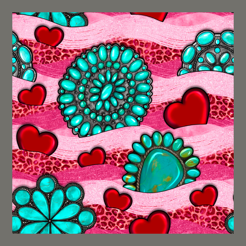 Valentines Day Turquoise Gemstone  And Hearts Premium Hoodie by BundleAndBundleShop | Teevron
