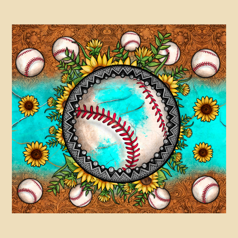 Baseball Turquoise Sunflower Premium Hoodie by JahusDesignShop | Teevron