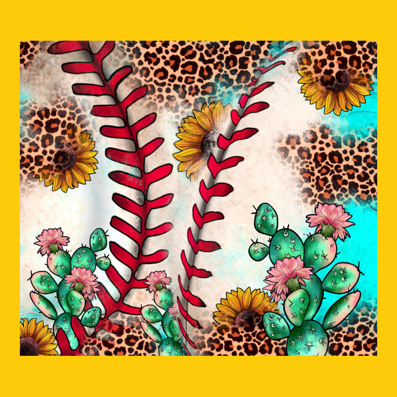 Baseball Leopard Turquoise Cactus Sunflower Premium Hoodie by JahusDesignShop | Teevron
