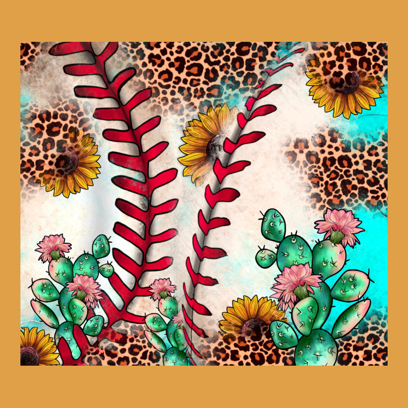 Baseball Leopard Turquoise Cactus Sunflower Premium Hoodie by JahusDesignShop | Teevron