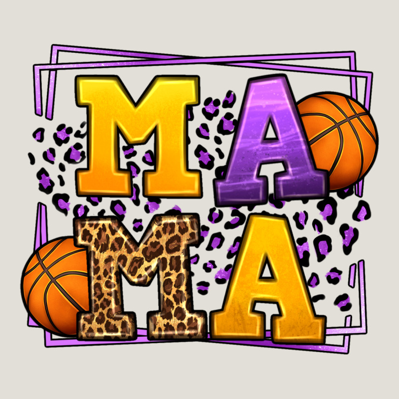 Purple And Gold Basketball Leopard Frame Mama Heavy Core Tee by LillyAllenDesigns | Teevron