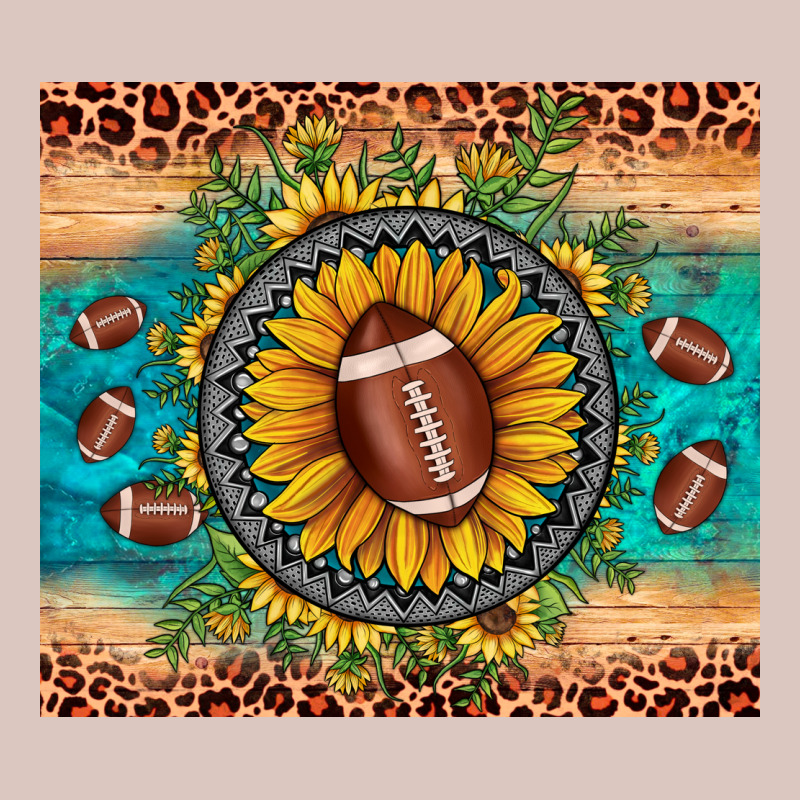 Football Leopard Turquoise Sunflower Premium Hoodie by JahusDesignShop | Teevron