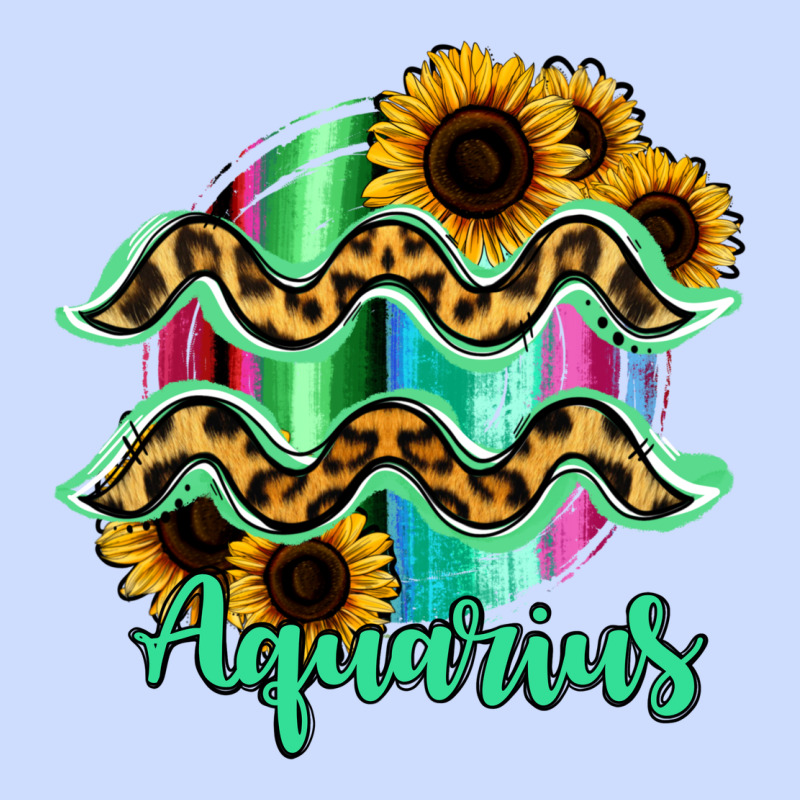 Aquarius Zodiac Sign Sunflower Leopard Serape Urban Heavy Tee by RanaPortraitStore | Teevron