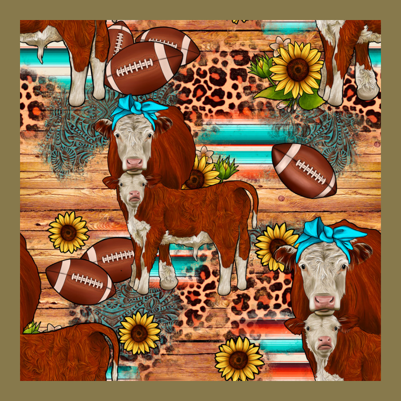 Football Hereford Sunflower Seamless Pattern Premium Hoodie by JahusDesignShop | Teevron