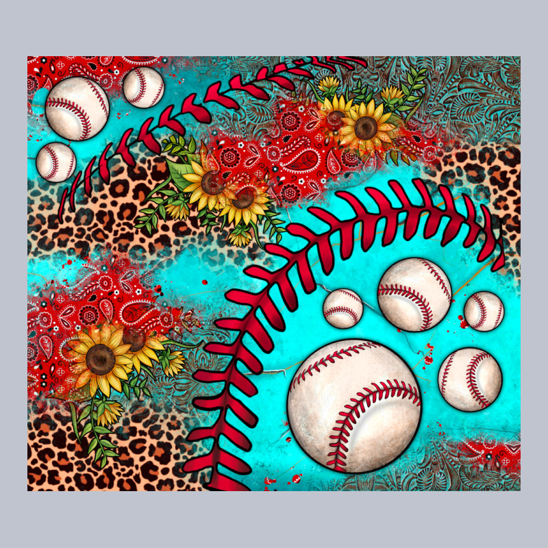 Baseball Leopard Turquoise Sunflower Premium Hoodie by JahusDesignShop | Teevron