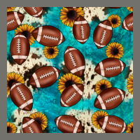 Football Turquoise Cowhide Sunflower Seamless Pattern Premium Hoodie | Teevron