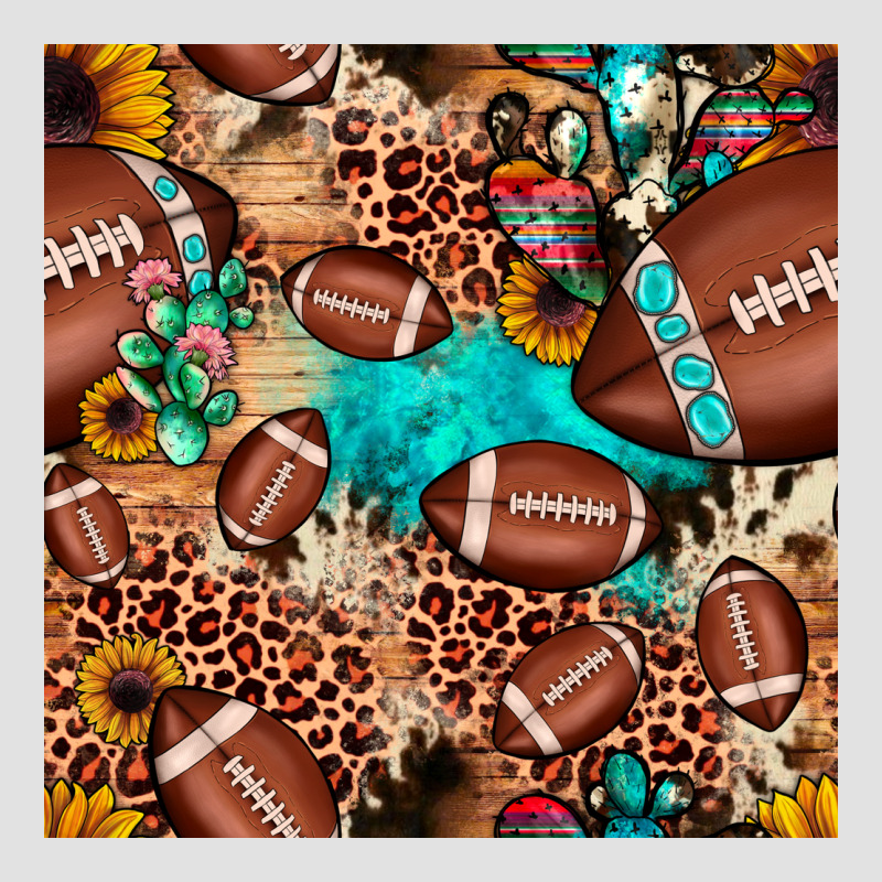 Football Cactus Sunflower Seamless Pattern Premium Hoodie by JahusDesignShop | Teevron