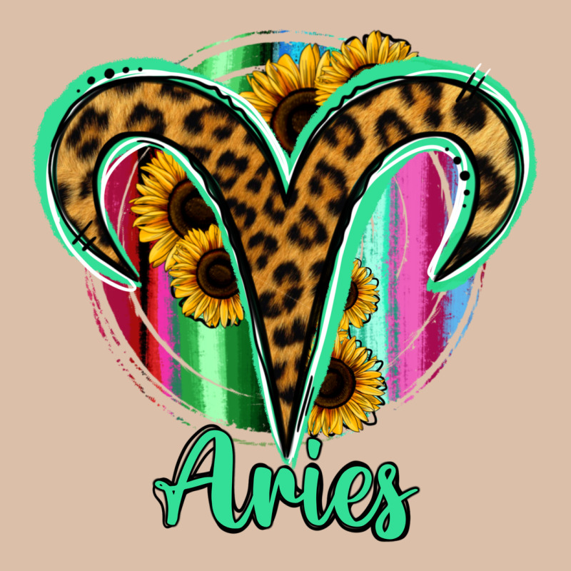 Aries Zodiac Sign Sunflower Leopard Serape Urban Heavy Tee by RanaPortraitStore | Teevron