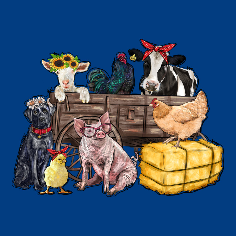 Farm Animals Wagon Premium Sweatshirt by Zillion Design Studio | Teevron