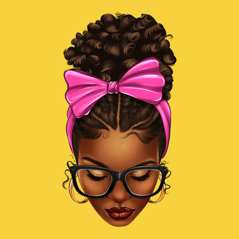 Afro Messy Bun Pink Bow Premium Sweatshirt by texasbilliewilder | Teevron