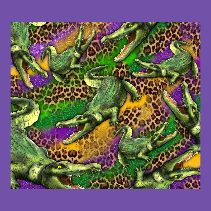 Mardi Gras Louisiana Crocodile Leopard Premium Sweatshirt by RanaPortraitStore | Teevron