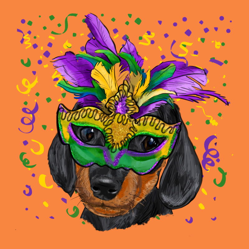 Mardi Gras Dachshund Puppy With Mask Premium Sweatshirt by RanaPortraitStore | Teevron