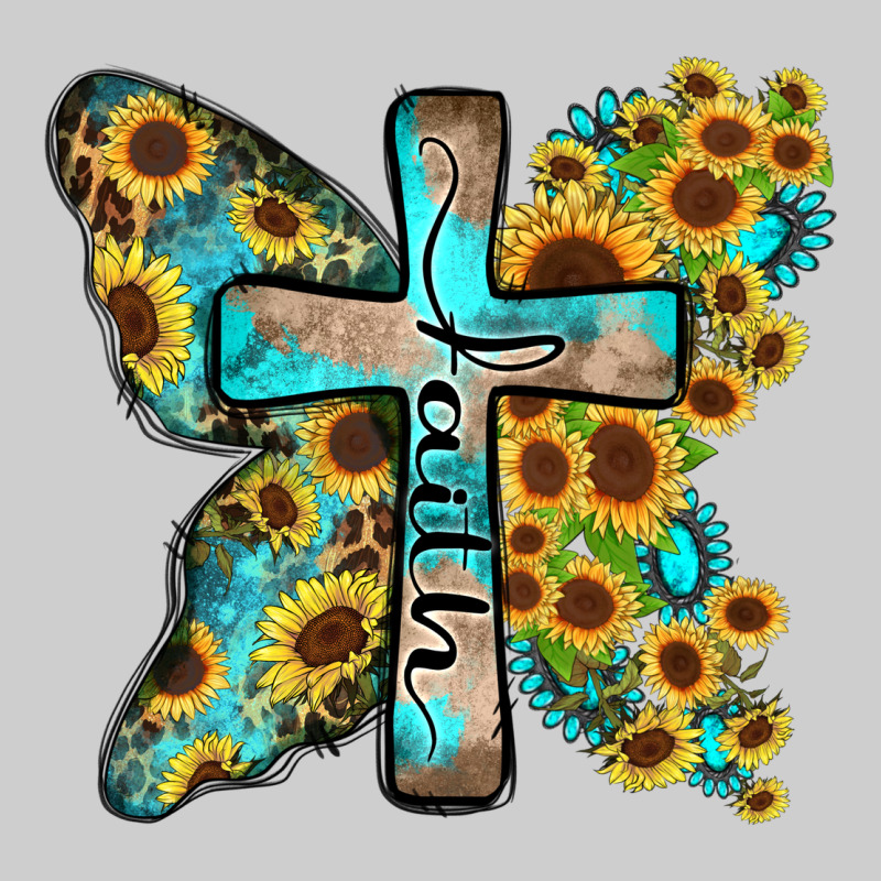 Faith Sunflower Cross Premium Sweatshirt by Zillion Design Studio | Teevron