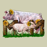 Mom With White Chester Pig And Baby Pig Heavy Core Tee | Teevron