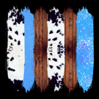 Western Farm Life Cowhide Wood Blue Glitter Brush Stroke Urban Hoodie | Teevron