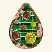 American Football And Western Roses Teardrop Premium Hoodie | Teevron