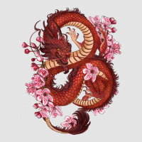 Red Dragon And Sakura Cherry Blossoms Premium Sweatshirt | Teevron