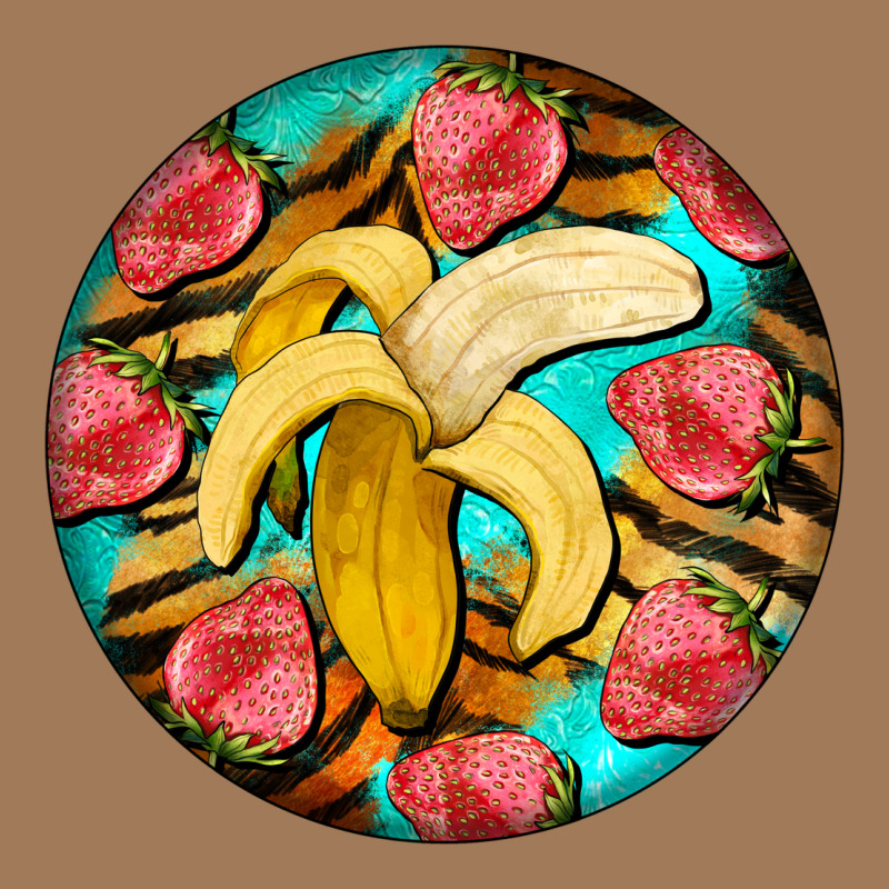 Banana And Strawberries With Tiger Pattern Classic Tee by BarkalooDesign | Teevron