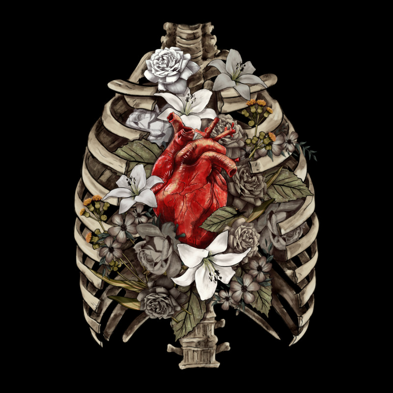 Skeleton Rib Cage Heart Premium Sweatshirt by RanaPortraitStore | Teevron
