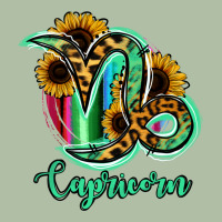 Capricorn Zodiac Sign Sunflower Leopard Serape Urban Heavy Tee | Teevron