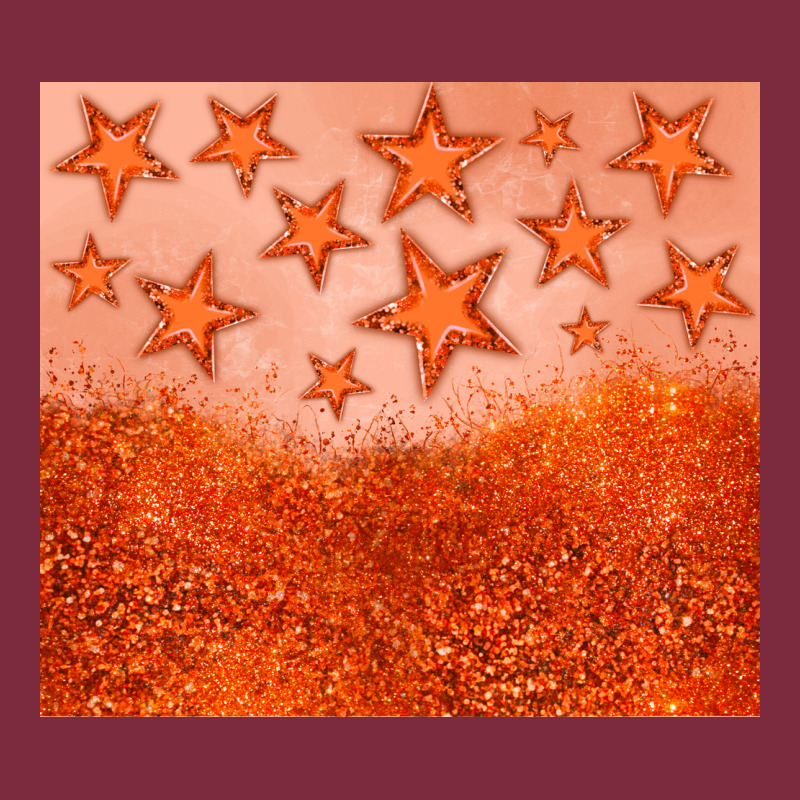 Orange Glitter Star Premium Hoodie by JahusDesignShop | Teevron