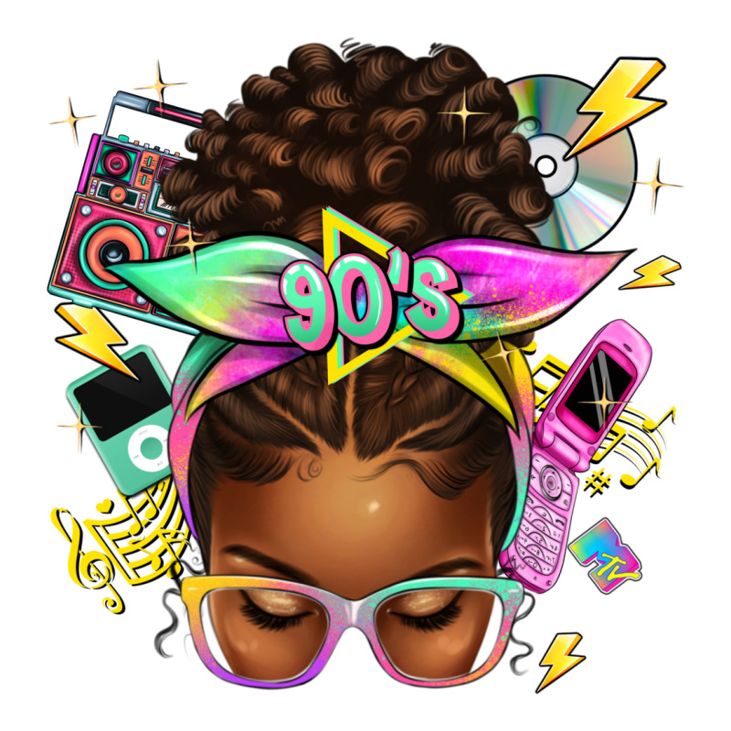 90s Afro Messy Bun Premium Sweatshirt by texasbilliewilder | Teevron