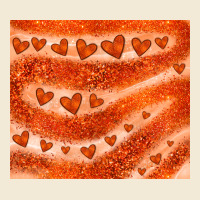 Orange Glitter Heart Premium Hoodie | Teevron