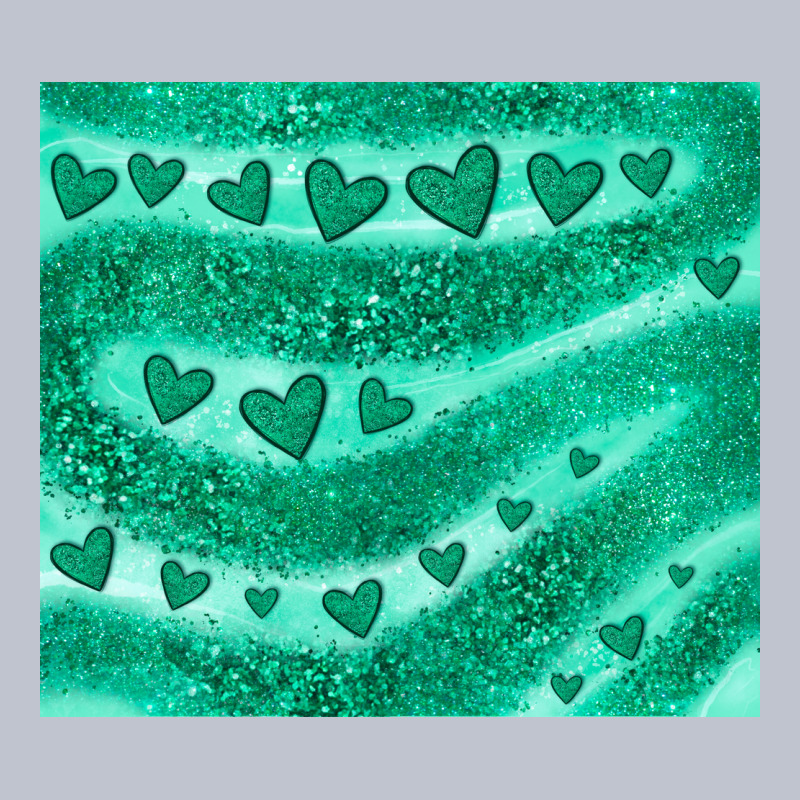 Green Glitter Heart Premium Hoodie by JahusDesignShop | Teevron