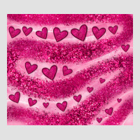 Pink Glitter Heart Premium Hoodie | Teevron