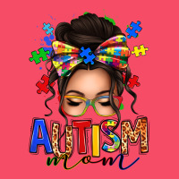 Autism Mom Afro Messy Bun (1) Premium Sweatshirt | Teevron