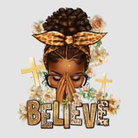 Believe Praying Afro Messy Bun Premium Sweatshirt | Teevron