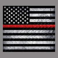 Thin Red Line American Flag Metal Floor Vintage Tee | Teevron