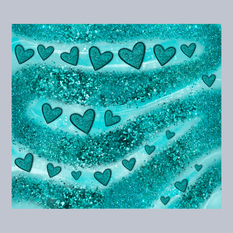 Turquoise Glitter Heart Premium Hoodie by JahusDesignShop | Teevron