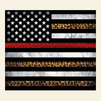 Thin Red Line American Flag Leopard Vintage Tee | Teevron